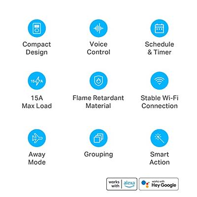 Kasa Smart Plug Ultra Mini 15A, Smart Home Wi-Fi Outlet Compatible with  Alexa, Google Home & IFTTT, No Hub Required, UL Certified, 2.4G WiFi Only