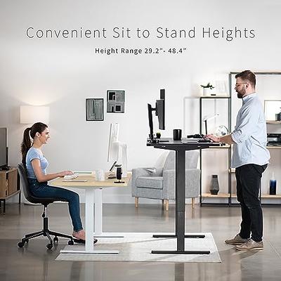 vivo White 71 x 71 inch Curved Corner Table Top for Sit to Stand Desk Frames