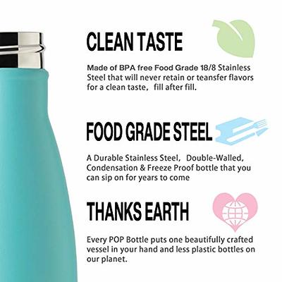 BOGI Insulated Water Bottle, 17oz Stainless Steel Water Bottles, Leak Proof  Sports Metal Water Bottles Keep Cold for 24 Hours and Hot for 12 Hours BPA