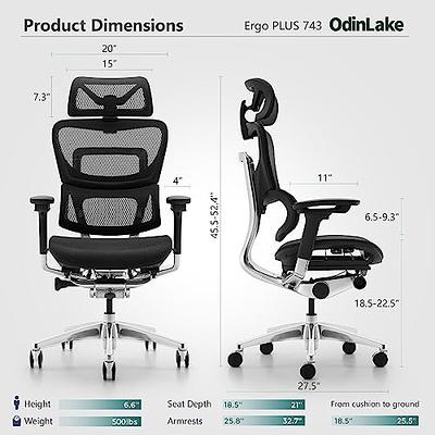 500 Lbs Height Adjustable Office Chair With Metal Base And Extra