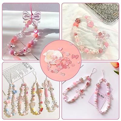 170 PCS Aesthetic Acrylic Assorted Pink Beads Flower Heart