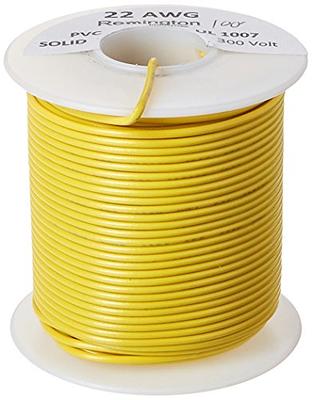 Remington Industries 22UL1007SLDYEL UL1007 22 AWG Gauge Solid Hook-Up Wire,  300V, 0.0253 Diameter, 100' Length, Yellow - Yahoo Shopping