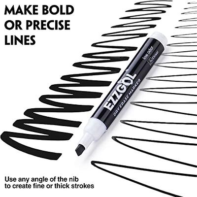 Ezzgol Dry Erase Markers Bulk, 72 Pack Black Low Odor Whiteboard Markers,  Chisel Tip Dry Erase Markers Perfect for Writing on Dry Erase Whiteboard  Mirror Glass for School, Office or Home 