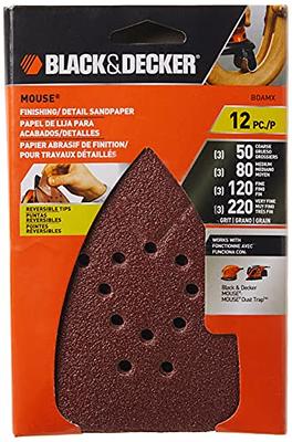3) Black + Decker Mouse Finish Detail Sandpaper Set 80 120 220 Grit ~ New