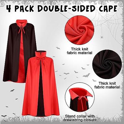 Ramede 4 Pcs Halloween Vampire Costume Cape Black Red Reversible Cloak  Stand Collar Masquerade Cape for Men Women Kids (47 Inches) - Yahoo Shopping