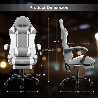 Executive Reclining Computer Desk Chair with Footrest, Headrest and Lu