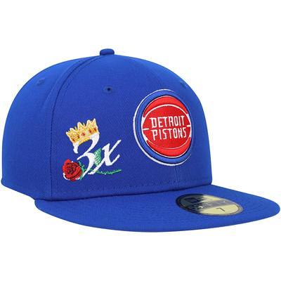 Men's New Era Cream/Blue Detroit Pistons Cork Two-Tone 59FIFTY Fitted Hat