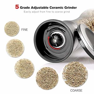 Salt and Pepper Mill Set of 2 Manual with Adjustable Ceramic Grinder from  Coarse to Fine Spice Mill Set