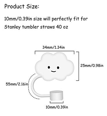 Straw Cover for Stanley 40 Oz Tumblers - 10mm Silicone Straw Covers Cap for  Stanley Cup 40&30 Oz, Cute Straw Stopper Straw Protectors Reusable Straw