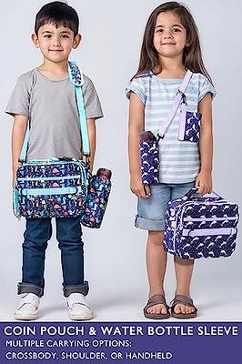 KIDS LUNCH BAG - INSULATED LUNCH BAG KIDS WITH WATER BOTTLE HOLDER  REUSEABLE