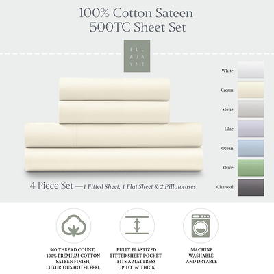 The Company Store Pearl Gray Solid 400-Thread Count Supima Cotton Percale California King Deep Pocket Fitted Sheet