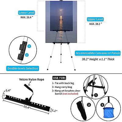 66 Reinforced Artist Easel Stand, Extra Thick Aluminum Metal Tripod  Display Easel with Portable Bag for Drawing and Displaying