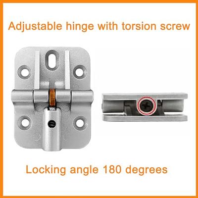 Self-Locking Folding Hinges (2 Pieces) - Silver Stainless Steel