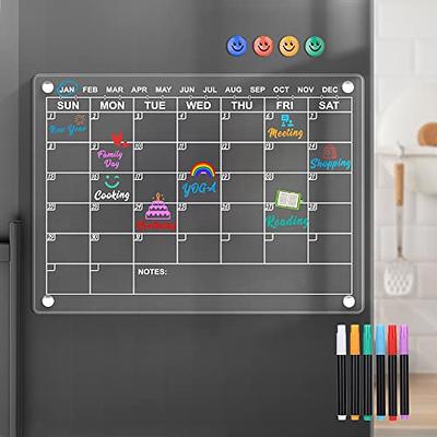 Magnetic Acrylic Dry Erase Board Calendar for Fridge, 17”x12″ Inches  Monthly/Weekly Planner Board for Refrigerator, Reusable Calendar Includes 7  Colors Dry Erase Markers and Eraser - Coupon Codes, Promo Codes, Daily  Deals