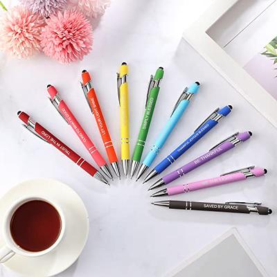 HLPHA 10pcs Funny Pens Colorful Ballpoint Pens with Bible Verse and Touch Screen Function Office Gifts(10PCS)