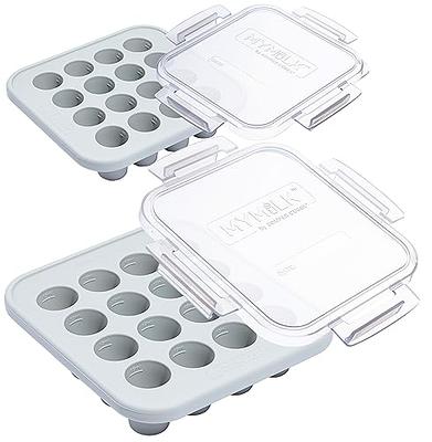 haakaa Silicone Freezer Tray,Ice Cube Trays with Lid,Perfect for Baby Food  and Breast Milk Freezer, Vegetable & Fruit Purees,6 x 2 oz, Blush