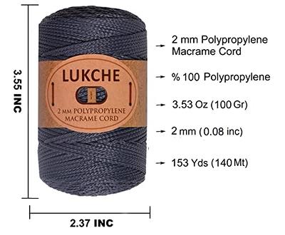 Sensy Premium 2mm Polyester Rope 100% Polypropylene Cord Macrame Cord 2mm  Crochet Bag Cord Macrame Rope Crochet Thread Gift for Knitter 