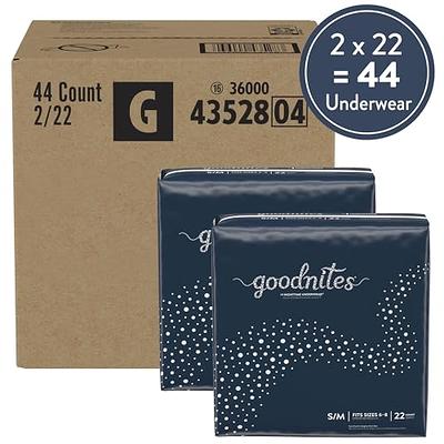 Goodnites Boys' Nighttime Bedwetting Underwear, Size S/M (43-68 lbs), 22  Count (Pack of 2) Packaging May Vary - Yahoo Shopping