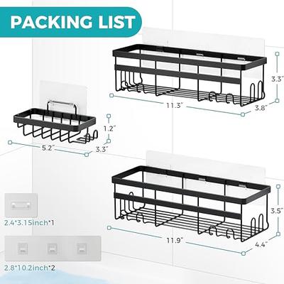 EAGMAK 2 Pack Transparent Shower Caddy Adhesive for Replacement, No  Drilling , Soap Holder, Bathroom Storage Shelves and Kitchen Racks