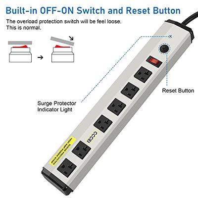 CCCEI Heavy Duty Power Strip Surge Protector 20 Amp, High Amp Industrial  Shop Garage Metal Multiple Outlets, 6 FT 12 Gauge 5-15P Extension Cord 6  Outlet 6-20R T-Slot 20a for Appliance. - Yahoo Shopping