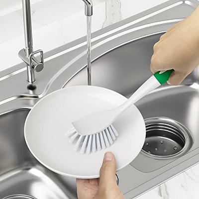 2 Pack Kitchen Dish Brush Bamboo Handle Dish Scrubber Built-in Scraper,  Scrub Brush for Pans, Pots, Kitchen Sink Cleaning, Dishwashing and Cleaning  Brushes are Perfect Cleaning Tools, White - Yahoo Shopping