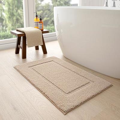 Bathroom Rugs Mat,16x24,Non Slip Bath Mat,Ultra Soft Absorbent Bath Rug,  Washable Bathroom Mats for Shower,Beige 