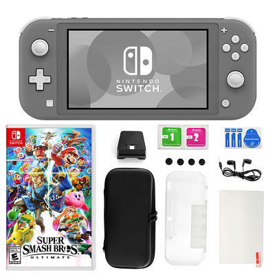 Nintendo Switch in Gray with Super Smash Bros and Accessories Kit 