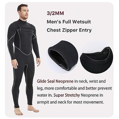 Lemorecn Men's Front Zipper Wetsuit 3MM Neoprene Snorkeling Full Body