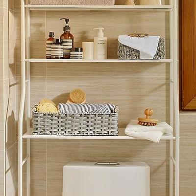 DUOER Toilet Paper Basket for Tank Top Bathroom Baskets for Organizing  Bathroom Tray for Counter Storage Basket for Bathroom Organizer-Brown