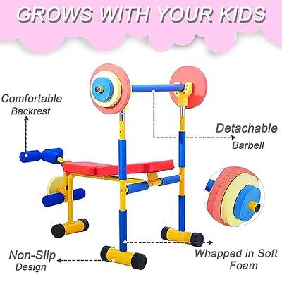 Fun & Fitness For Kids Children's Exercise Equipment Weight Lift Bench Set