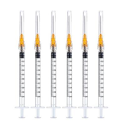 1Ml Syringe with Needle-25G 1 Inch Needle, Disposable Individual  Package-Pack of 100 Sealed Sterile Syringe Durable Easy to Use