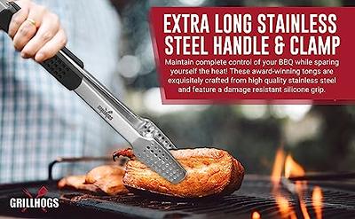 GRILLHOGS 9, 12 and 16 3 Pack Tongs Stainless Steel+Soft Grip