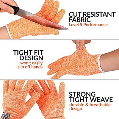 Food Grade Level 5 Protection, Safety Kitchen Cuts Gloves - for Oyster Shucking, Fish Fillet Processing, Mandolin Slicing, Meat Cutting and Wood