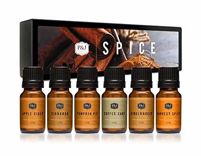 P&J Trading Spice Set of 6 Premium Grade Fragrance Oils - Cinnamon, Harvest  Spice, Apple Cider, Coffee Cake, Gingerbread, Pumpkin Pie - 10ml - Yahoo  Shopping