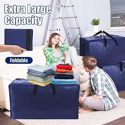 TICONN 8 Pack Extra Large Moving Bags with Zippers & Carrying Handles,  Heavy-Duty Storage Tote for Space Saving Moving Storage