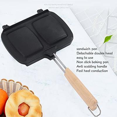 Toasted Sandwich Maker, Non Stick Double Sided Frying Pan Aluminum Alloy  Grilled Cheese Panini Maker with Heat-Resistant Handles for Home Breakfast