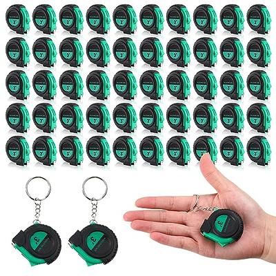 50 Pieces Mini Measuring Tape 3 FT Retractable Key Chain Tape