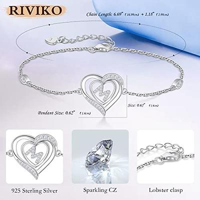 RIVIKO Heart Initial Bracelets for Women, 925 Sterling Silver Dainty Letter  M Bracelets , Personalized Initial Charm Alphabet Jewelry Valentines  Christmas Anniversary Birthday Gifts for Women Girls Her Mom Wife Lady -  Yahoo Shopping