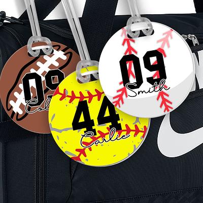 Soccer Logo Bag Tags. Sports Bag Tag. Personalized Luggage 