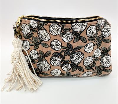 Wallet - Embroidered Peony Essential Oil Bag. Essential Wallet