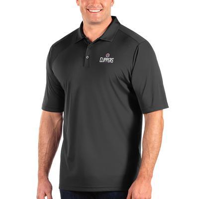 Men's Antigua Black Carolina Panthers Big & Tall Legacy Pique Polo