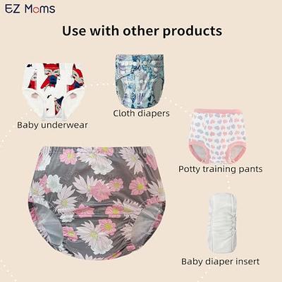 EZ Moms 6 Packs Soft Baby Diaper Covers for Girls Reusable Swim Diaper Cover  Portable Rubber Pants for Toddlers Plastic Underwear Covers for Potty  Training with Baby Washable Wipes Girl 5T 