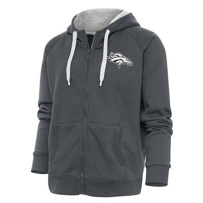 Men's Antigua Heather Gray New England Patriots Victory Pullover Hoodie