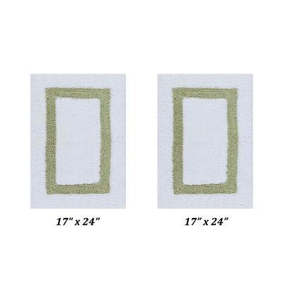 Better Trends Edge Collection Green 100% Cotton Rectangle 3-Piece Bath Rug Set