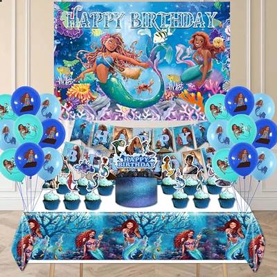 Little Mermaid Birthday Party Supplies Mermaid Birthday Party Decorations  Include Backdrop, Tablecloth, Birthday Banners, Cake Decoration, 24 Cupcake  Toppers for Little Mermaid Party Favors - Yahoo Shopping