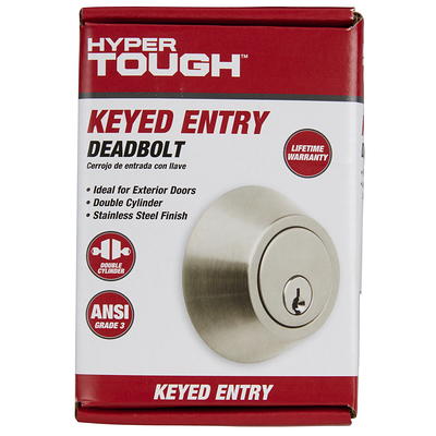 Hyper Tough, Keyed Entry, Tulip Doorknob, Stainless Steel