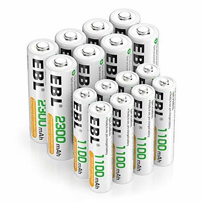 EBL AA AAA Batteries Combo 16 Sets with 8PCS AA 2300mAh and 8-Count AAA  1100mAh Rechargeable Batteries - Yahoo Shopping