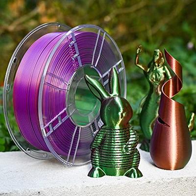 Silk MagicPLA 3D Printer Filament, Shiny Silk Coextruded PLA, PLA Filament  1.75mm, Silk Rosered-Silk Blue Filament, 1kg/2.2lbs