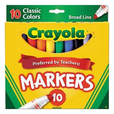 Crayola 587722 Assorted 10 Broad Point Non-Washable Markers - Yahoo Shopping