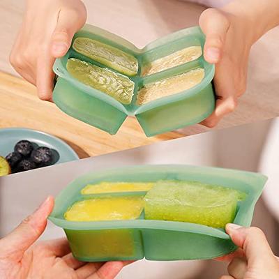 Walfos 1-Cup Silicone Freezer Molds with Lid, 4 Packs Soup Freezer Ice Cube  Tray For Food, Silicone Food Freezing Container For Storing and Freezing